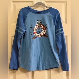 Hanna Andersson Marvel Captain America Tee, Size: 10 / 140cm, Color: Blue